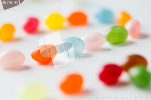 Image of close up of jelly beans candies on table