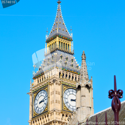 Image of london big ben and historical old construction england  aged cit