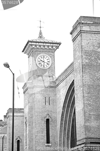 Image of old architecture in london england windows and brick exterior   