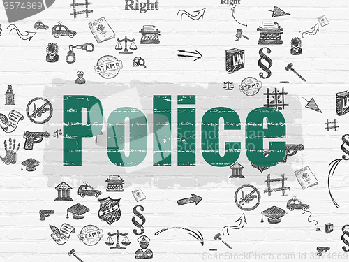 Image of Law concept: Police on wall background