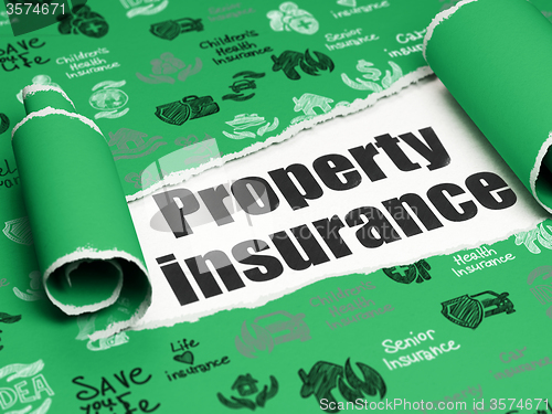 Image of Insurance concept: black text Property Insurance under the piece of  torn paper