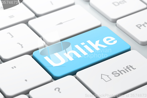 Image of Social media concept: Unlike on computer keyboard background