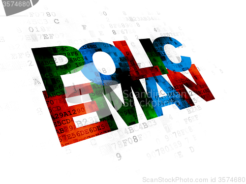 Image of Law concept: Policeman on Digital background