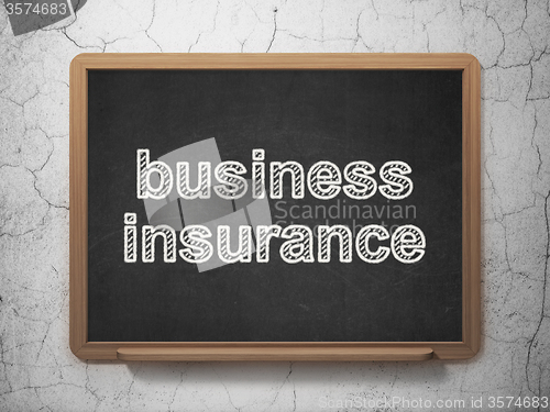 Image of Insurance concept: Business Insurance on chalkboard background