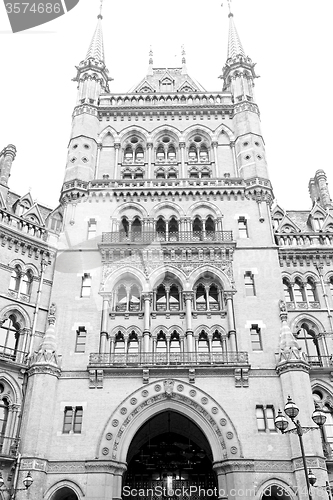 Image of old architecture in london england windows and brick exterior wa