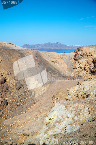 Image of volcanic  in europe santorini greece  mediterranean sea