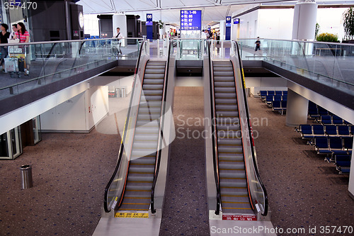 Image of detail of an escalator