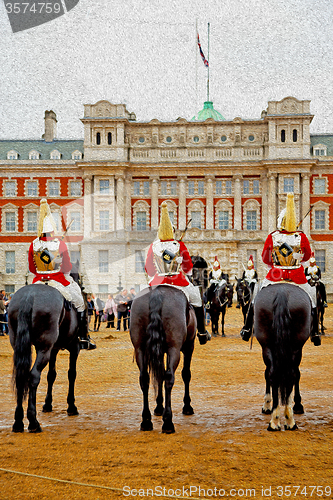 Image of in london england horse and cavalry for    the queen