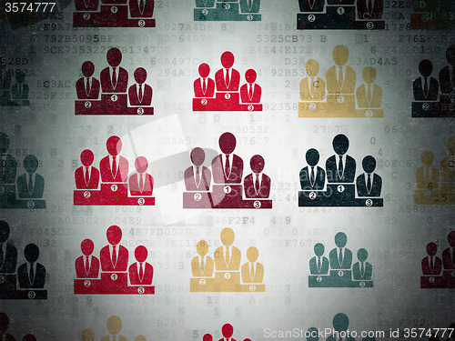 Image of Law concept: Business Team icons on Digital Paper background