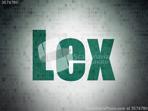 Image of Law concept: Lex on Digital Paper background
