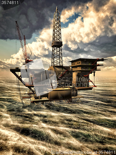 Image of Oil rig at sea