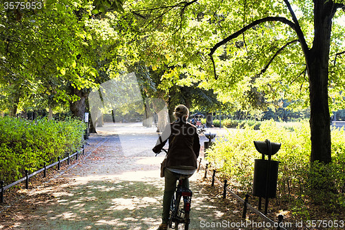 Image of Riding bicycle in the park