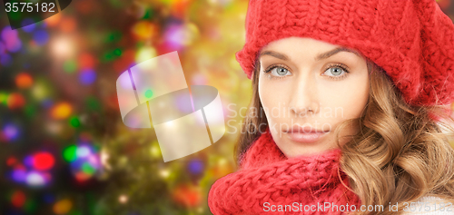 Image of young woman in winter clothes