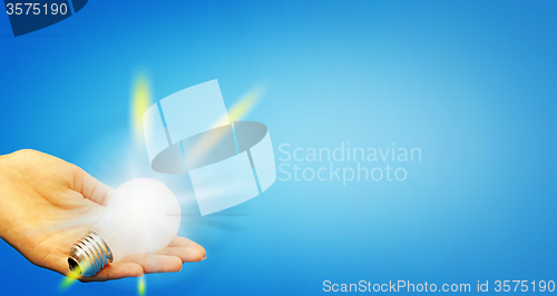 Image of Background with lit lightbulb