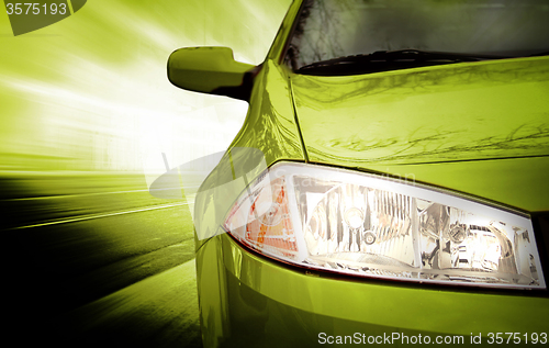 Image of Green Sport Car - Front side