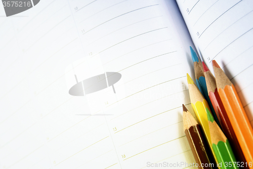 Image of Color pencil and agenda