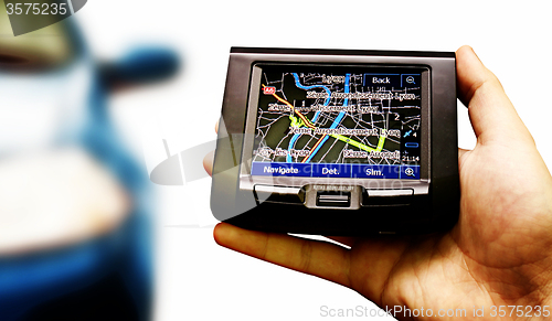 Image of Gps in a man hand.