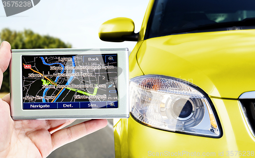 Image of Gps in a man hand.