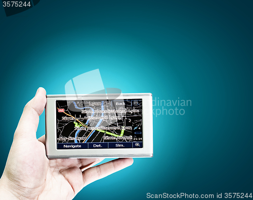 Image of Gps in a man hand.