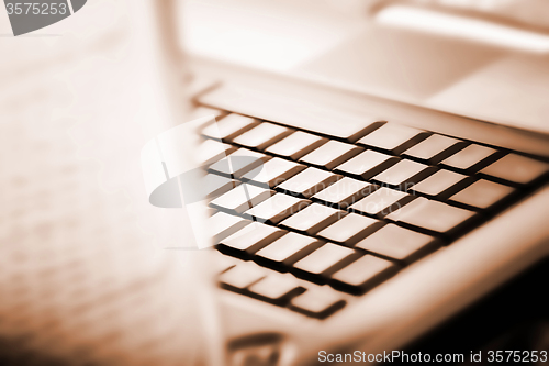 Image of Modern and stylish laptop. 