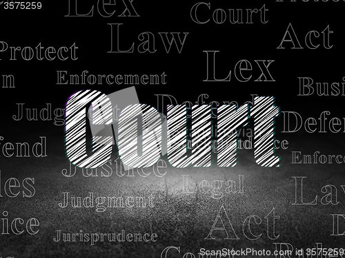 Image of Law concept: Court in grunge dark room