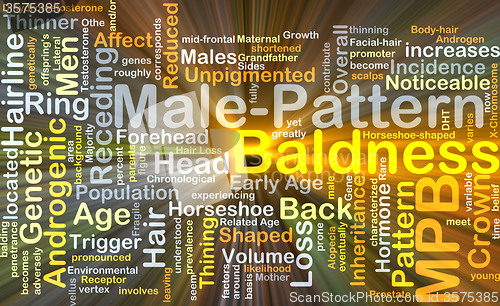 Image of Male-pattern baldness background concept glowing