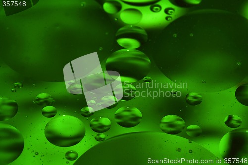 Image of green floating bubbles