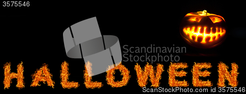 Image of Halloween pumpkin with scary face