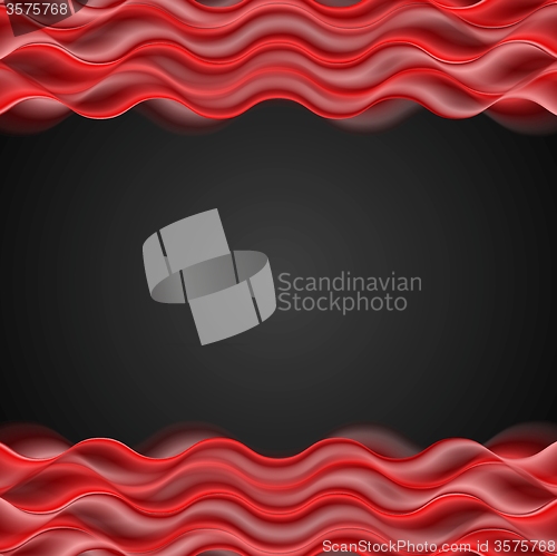 Image of Abstract red wavy dark background