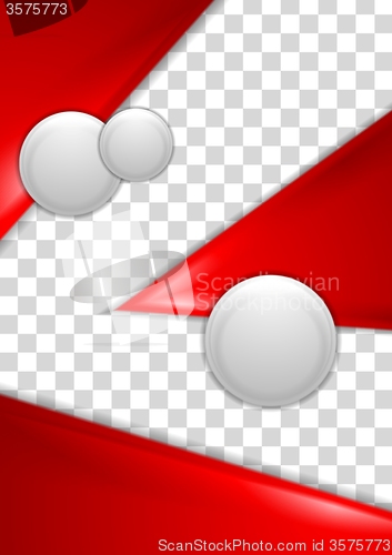 Image of Red abstract flyer design with grey circles