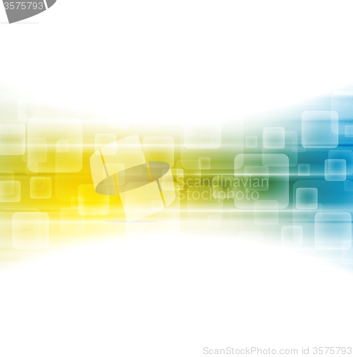 Image of Yellow blue shiny tech background