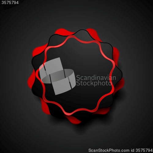 Image of Abstract dark red wavy shape vector sticker