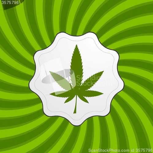 Image of Green retro cannabis design element