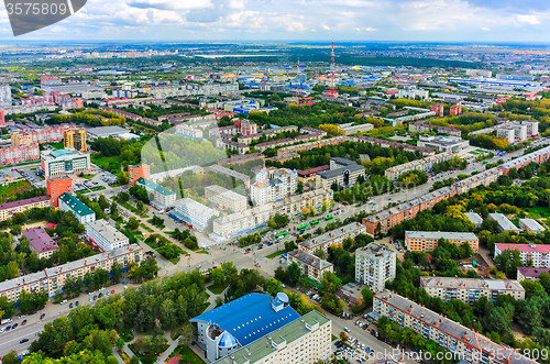 Image of Residential districts with TV towers in Tyumen