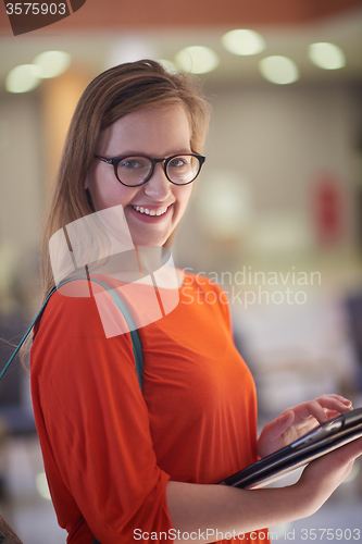 Image of student girl with tablet computer