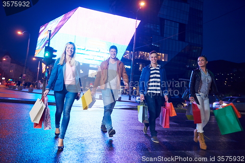 Image of Group Of Friends Enjoying Shopping