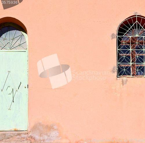Image of old door in morocco africa ancien and window