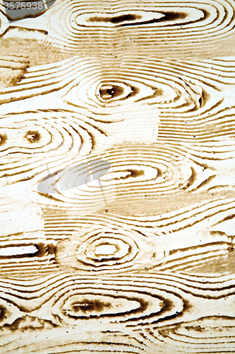 Image of nail   the brown wood door and rusty  yellow  