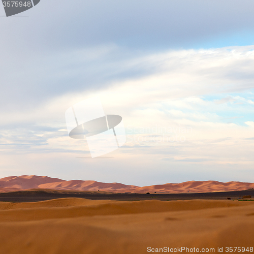 Image of sunshine in the desert of morocco sand and dune