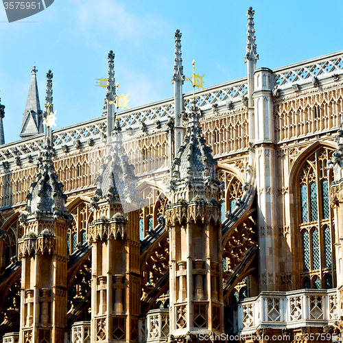 Image of old in london  historical    parliament glass  window    structu