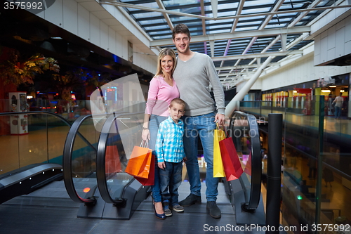 Image of family in shopping mall