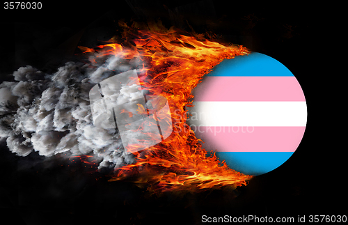 Image of Flag with a trail of fire - Trans Pride