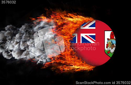 Image of Flag with a trail of fire - Bermuda