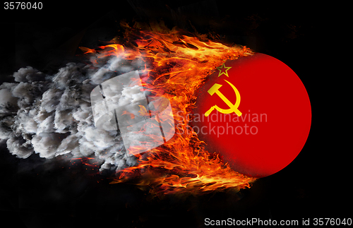 Image of Flag with a trail of fire - USSR