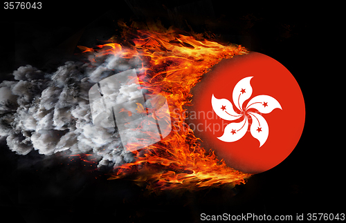 Image of Flag with a trail of fire - Hong Kong