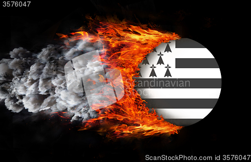 Image of Flag with a trail of fire - Brittany