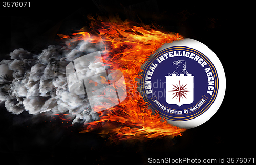 Image of Flag with a trail of fire - CIA