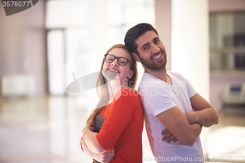 Image of students couple standing together