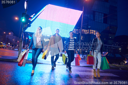 Image of Group Of Friends Enjoying Shopping