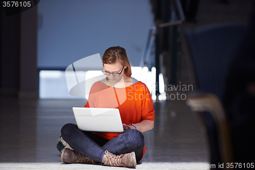 Image of student girl with laptop computer
